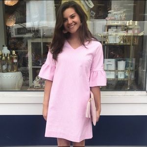 Duffield Lane Seersucker Dress - Pink / White